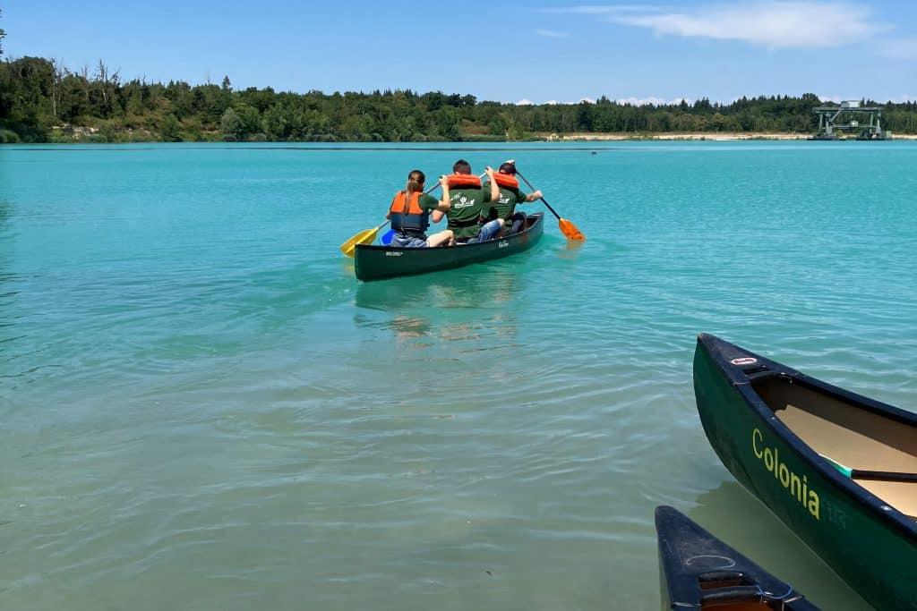 Kanu fahrt Baggersee